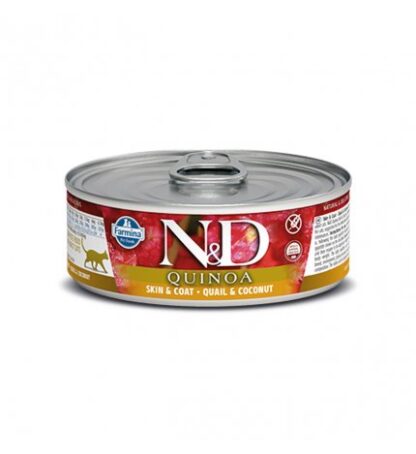FARMINA N&D DELICIOUS GRAIN FREE GATTO QUINOA SKIN & COAT CON QUAGLIA DA 80 GR IN LATTINA
