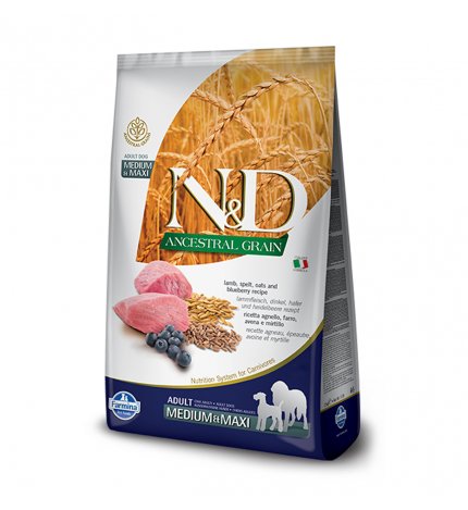FARMINA N&D DELICIOUS LOW GRAIN CANE ADULT MEDIUM E MAXI CON AGNELLO E MIRTILLO DA 12 KG