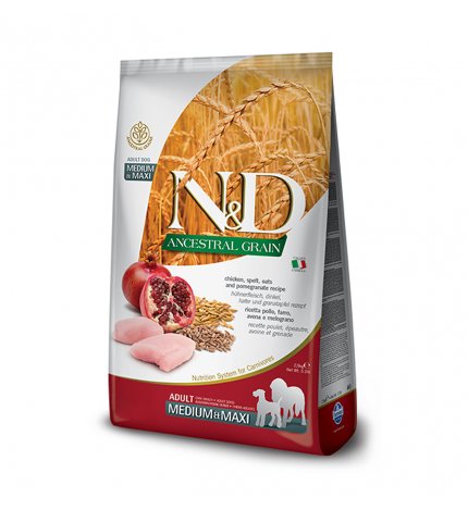 FARMINA N&D DELICIOUS LOW GRAIN CANE ADULT MEDIUM & MAXI CON POLLO E MELOGRANO DA 2,5 KG