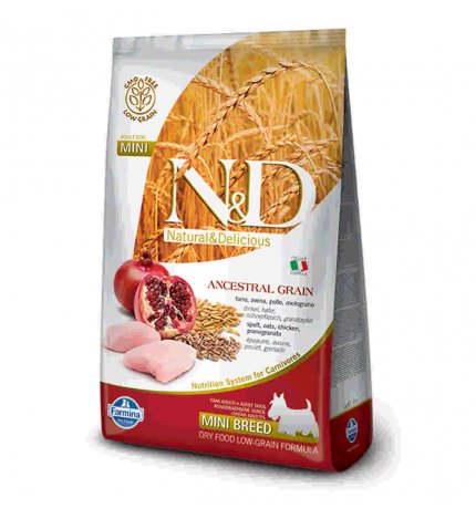 FARMINA N&D DELICIOUS LOW GRAIN CANE ADULT MINI CON POLLO MELOGRANO DA 800 GR