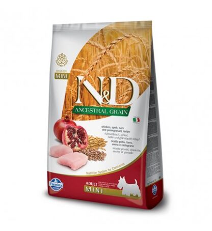 FARMINA N&D DELICIOUS LOW GRAIN CANE ADULT MINI POLLO E MELOGRANO DA 7 KG