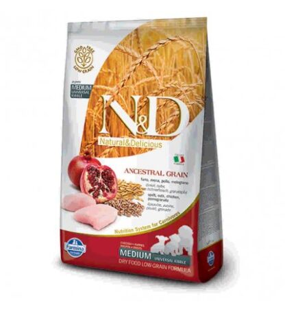 FARMINA N&D DELICIOUS LOW GRAIN CANE PUPPY MEDIUM CON POLLO MELOGRANO DA 2,5 KG