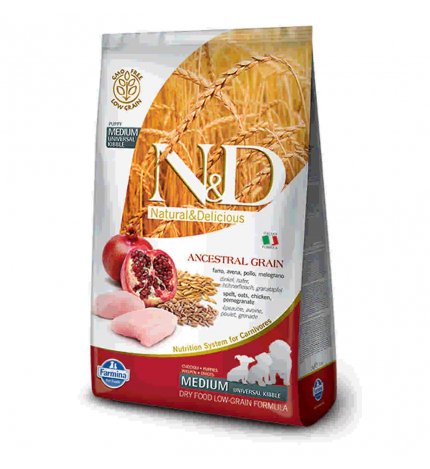 FARMINA N&D DELICIOUS LOW GRAIN CANE PUPPY MEDIUM CON POLLO MELOGRANO DA 2,5 KG