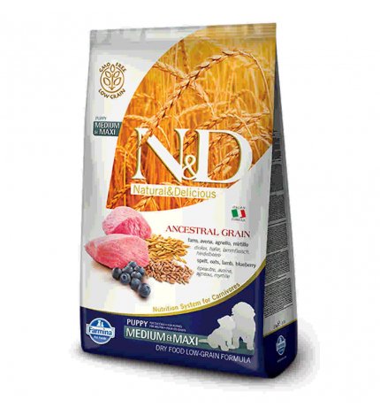 FARMINA N&D DELICIOUS LOW GRAIN CANE PUPPY MEDIUM & MAXI CON AGNELLO MIRTILLO DA 2,5 KG