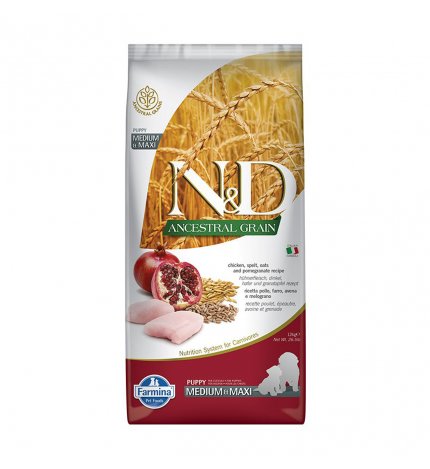 FARMINA N&D DELICIOUS LOW GRAIN CANE PUPPY MEDIUM & MAXI CON POLLO E MELOGRANO DA 12 KG