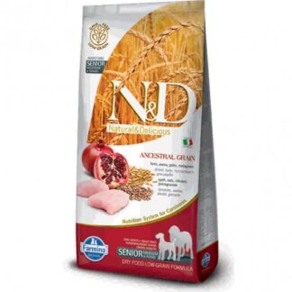 FARMINA N&D DELICIOUS LOW GRAIN CANE SENIOR MEDIUM & MAXI CON POLLO MELOGRANO DA 12 KG