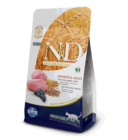 FARMINA N&D DELICIOUS LOW GRAIN GATTO ADULT CON AGNELLO MIRTILLO DA 300 GR