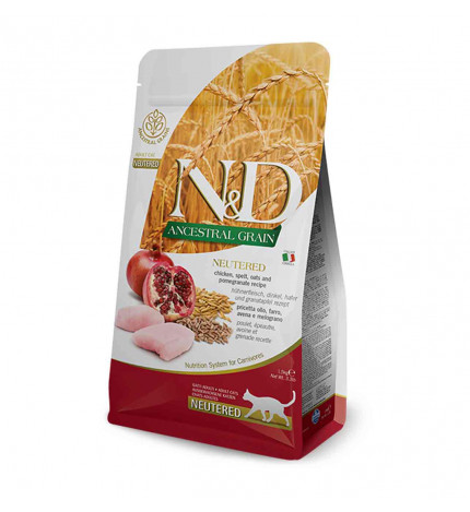 FARMINA N&D DELICIOUS LOW GRAIN GATTO NEUTERED CON POLLO MELOGRANO DA 5 KG