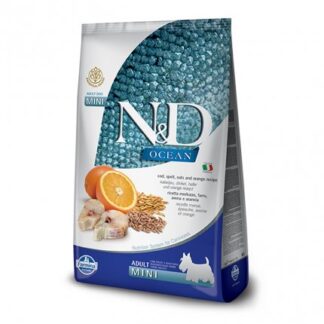 FARMINA N&D DELICIOUS LOW GRAIN OCEAN CANE ADULT MINI CON MERLUZZO E ARANCIA DA 800 GR