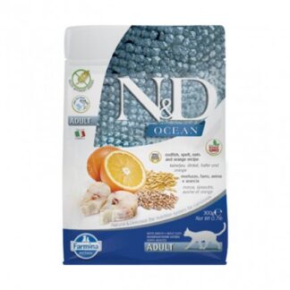 FARMINA N&D DELICIOUS LOW GRAIN GATTO OCEAN CON MERLUZZO FARRO AVENA E ARANCIA DA 300 GR