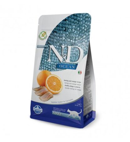 FARMINA N&D OCEAN NO GRAIN GATTO ADULT CON ARINGA E ARANCIA DA 1,5 KG