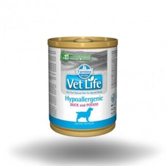 FARMINA VET LIFE CANE HYPOALLERGENIC ANATRA & PATATE DA 300 GR IN LATTINA