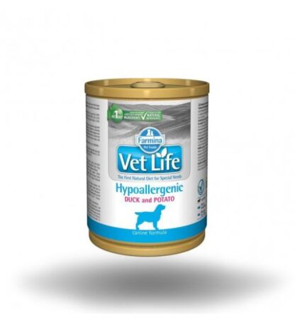 FARMINA VET LIFE CANE HYPOALLERGENIC ANATRA & PATATE DA 300 GR IN LATTINA
