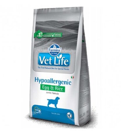 FARMINA VET LIFE CANE HYPOALLERGENIC UOVA & RISO DA 12 KG