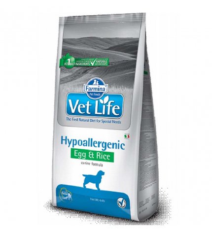 FARMINA VET LIFE CANE HYPOALLERGENIC UOVA & RISO DA 2 KG