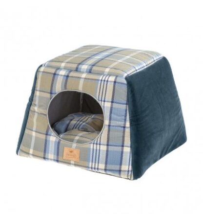 FERPLAST CANE E GATTO CASETTA EDINBURGH 44 x 44 x H 33 CM BLU