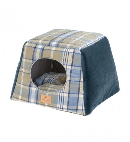 FERPLAST CANE E GATTO CASETTA EDINBURGH 44 x 44 x H 33 CM BLU