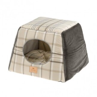 FERPLAST CANE E GATTO CASETTA EDINBURGH 44 x 44 x H 33 CM MARRONE