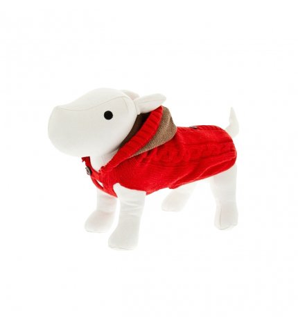 Ferribiella cane dolcevita in lana con pile 33 cm rosso