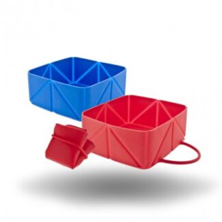 Ferribiella cane e gatto ciotola pieghevole 12 x 12 x 5 cm blu