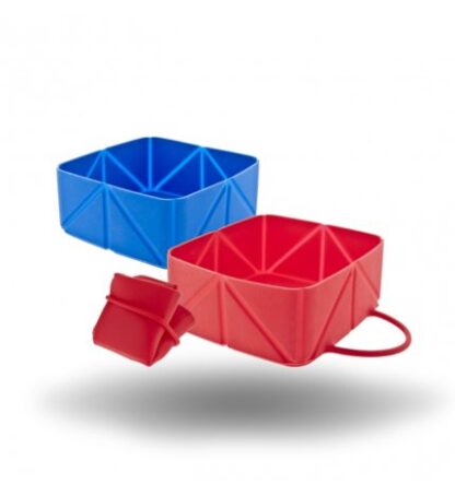 Ferribiella cane e gatto ciotola pieghevole 12 x 12 x 5 cm rosso