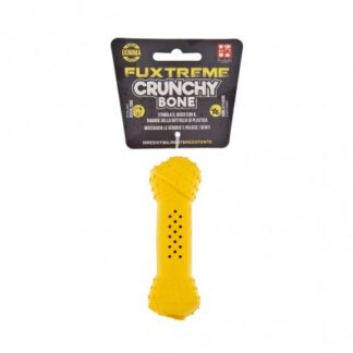 FERRIBIELLA CANE GIOCO FUXTREME OSSO CRUNCHY BONE IN GOMMA GIALLO TG. SMALL DA 10,8 CM