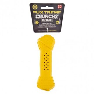 FERRIBIELLA CANE GIOCO FUXTREME OSSO CRUNCHY BONE IN GOMMA GIALLO TG.LARGE DA 18 CM