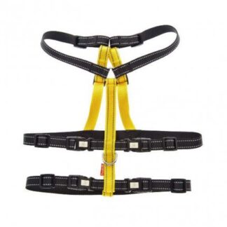 FERRIBIELLA CANE PETTORINA ANTI-FUGA GIALLA E NERA TAGLIA LARGE MISURA COLLO 46 70 CM VITA 59 78 CM