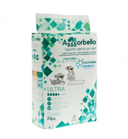 Ferribiella cane tappetino igienico ultra con clorexidina 60 x 60 cm 20 pezzi
