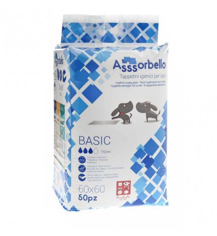 FERRIBIELLA CANE TRAVERSINE TAPPETINI IGIENICI CANE BASIC 60 x 60 CM DA 50 PEZZI
