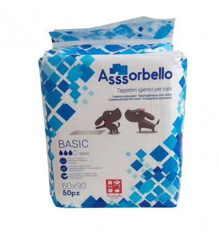 FERRIBIELLA CANE TRAVERSINE TAPPETINI IGIENICI CANE BASIC 60 x 90 CM DA 50 PEZZI