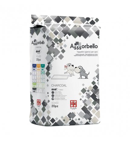 FERRIBIELLA CANE TRAVERSINE TAPPETINI IGIENICI CHARCOAL 60 X 60 DA 20 PEZZI