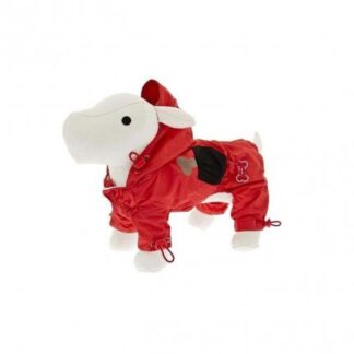 Ferribiella cane tutina impermeabile 43 cm rosso