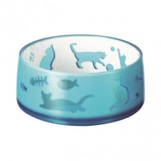 Ferribiella gatto ciotola duoworld da 330 ml 11,8 x 5 cm azzurra