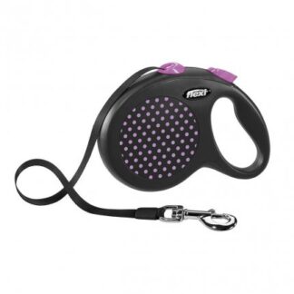 Flexi cane guinzaglio design fettuccia m 5m max 25 kg pois rosa