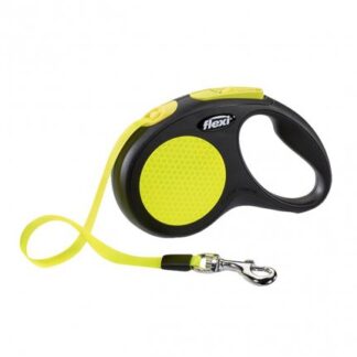 FLEXI CANE GUINZAGLIO NEW NEON FETTUCCIA S 5 METRI MAX 20 KG GIALLO