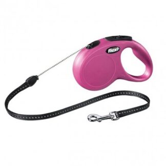 FLEXI CANE GUINZAGLIO NEW CLASSIC CORDA S 5M ROSA MAX 12 KG