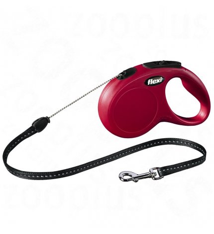FLEXI CANE GUINZAGLIO NEW CLASSIC CORDA S 5M ROSSO MAX 12 KG