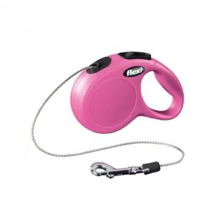 FLEXI CANE GUINZAGLIO NEW CLASSIC CORDA XS 3M ROSA MAX 8 KG