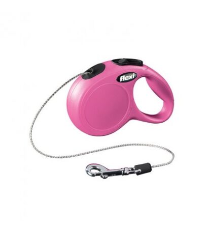 FLEXI CANE GUINZAGLIO NEW CLASSIC CORDA XS 3M ROSA MAX 8 KG