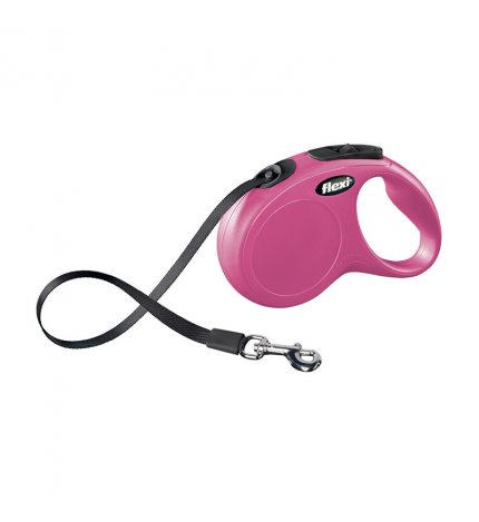 FLEXI CANE GUINZAGLIO NEW CLASSIC FETTUCCIA S 5M MAX 15 KG ROSA