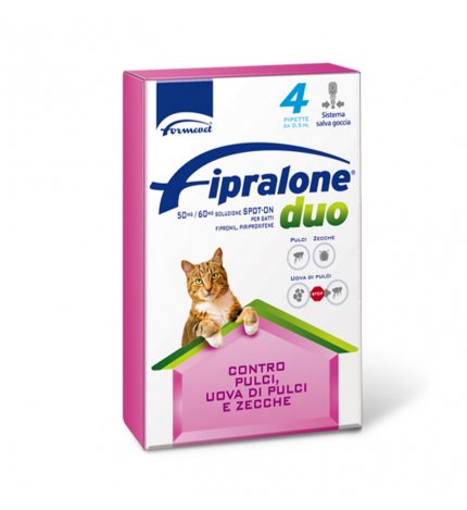 Formevet antiparassitario fipralone duo spot on per gatti 4 pipette da 0,5 ml