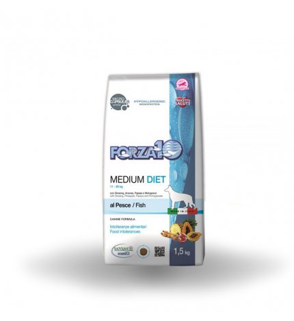 FORZA10 CANE DIET ADULT MEDIUM PESCE GINSENG ANANAS PAPAYA E MELOGRANO DA 1,5 KG