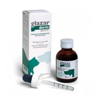 Glazar derm gocce 50ml mangime complementare, supporto della funzione dermica in caso di dermatosi ed eccessiva perdita di pelo