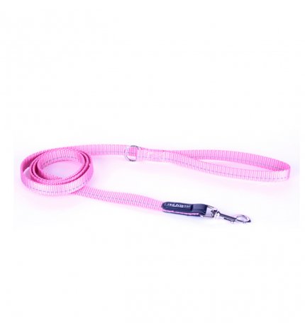 Guinzaglio economico+inserto rinfrangente rosa