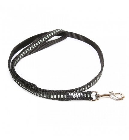 Guinzaglio julius-k9 in nylon nero 120x14mm
