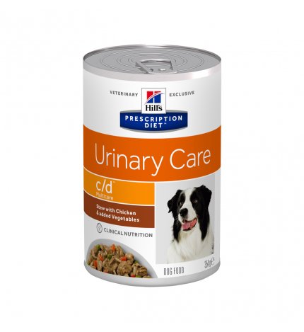 HILL'S PRESCRIPTION DIET CANE C/D MULTICARE CON SPEZZATINO DI POLLO E VERDURE DA 354 GR IN LATTINA