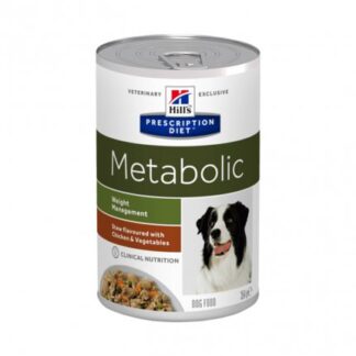 HILL'S PRESCRIPTION DIET CANE METABOLIC CON SPEZZATINO DI POLLO E VERDURE  DA 354 GR IN LATTINA