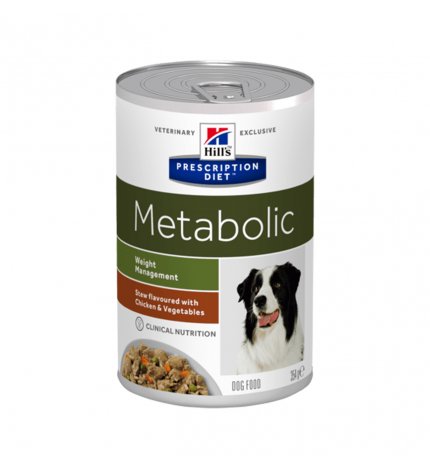HILL'S PRESCRIPTION DIET CANE METABOLIC CON SPEZZATINO DI POLLO E VERDURE  DA 354 GR IN LATTINA