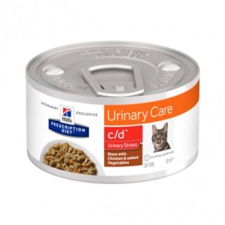 HILL'S PRESCRIPTION DIET GATTO C/D URINARY STRESS CON SPEZZATINO AL POLLO E VERDURE DA 82 GR IN LATTINA